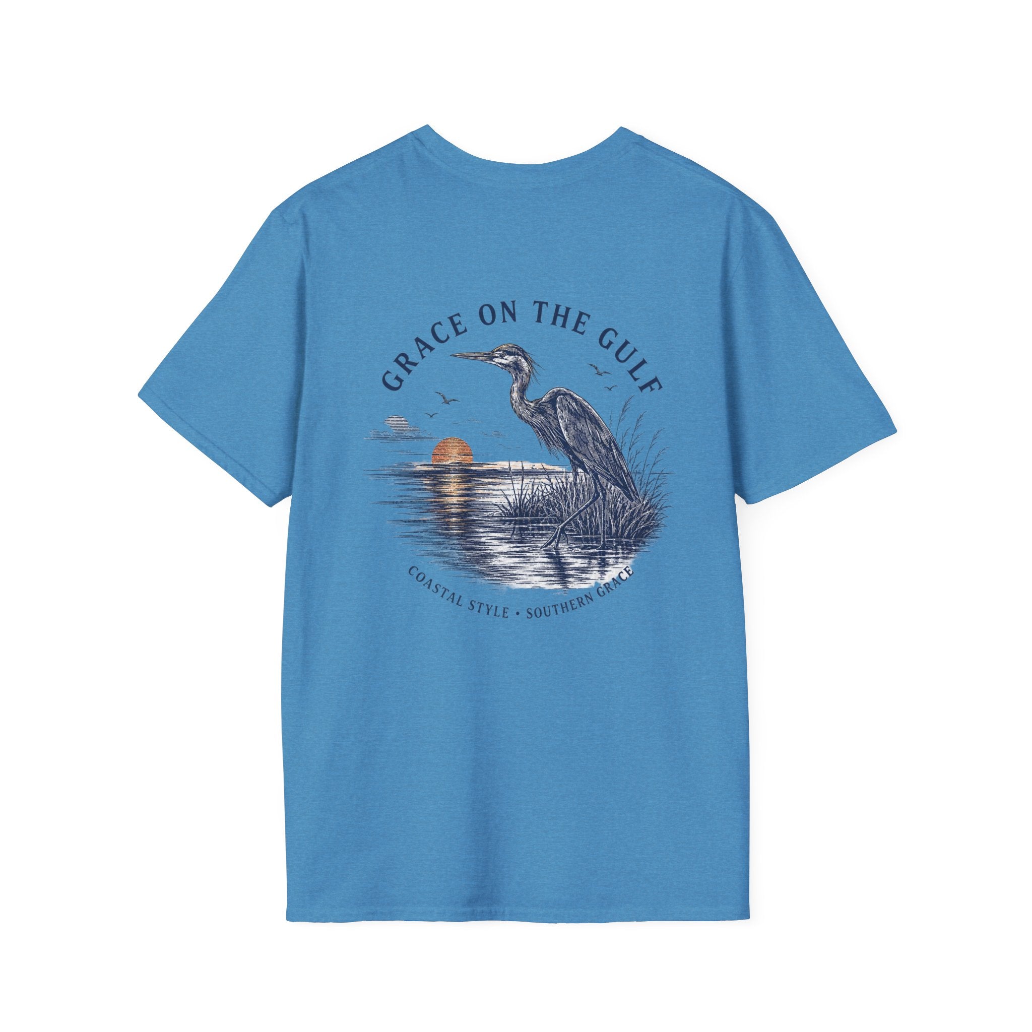 Sunset Crane Logo T‑Shirt — Casual Chest Print Graphic Tee