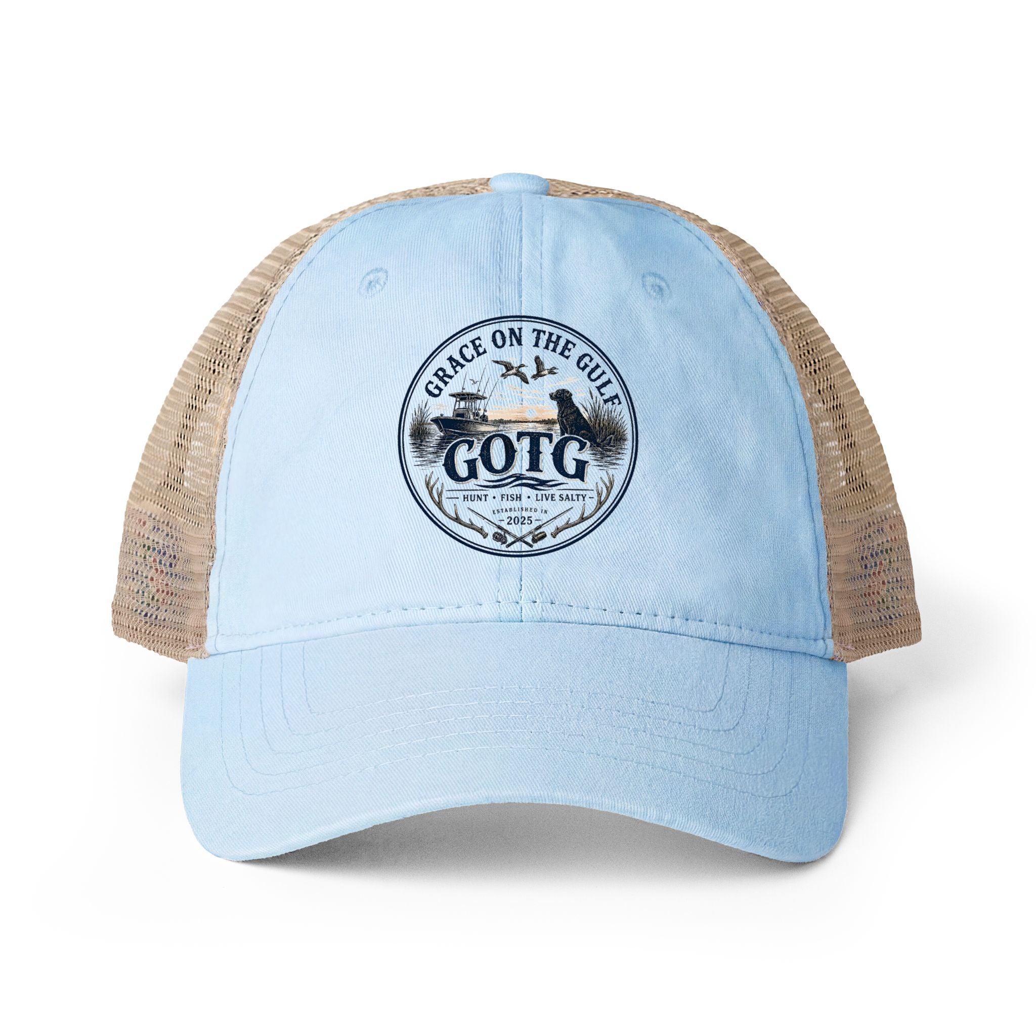 Grace on the Gulf Women's Washed Mesh-Back Cap