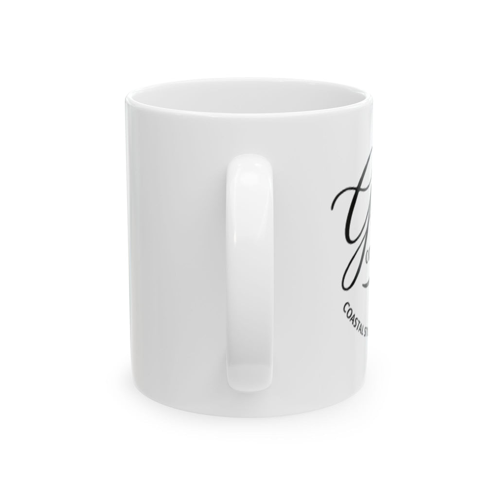 Grace Coffee Ceramic Mug — Elegant Script Logo 11oz - Right