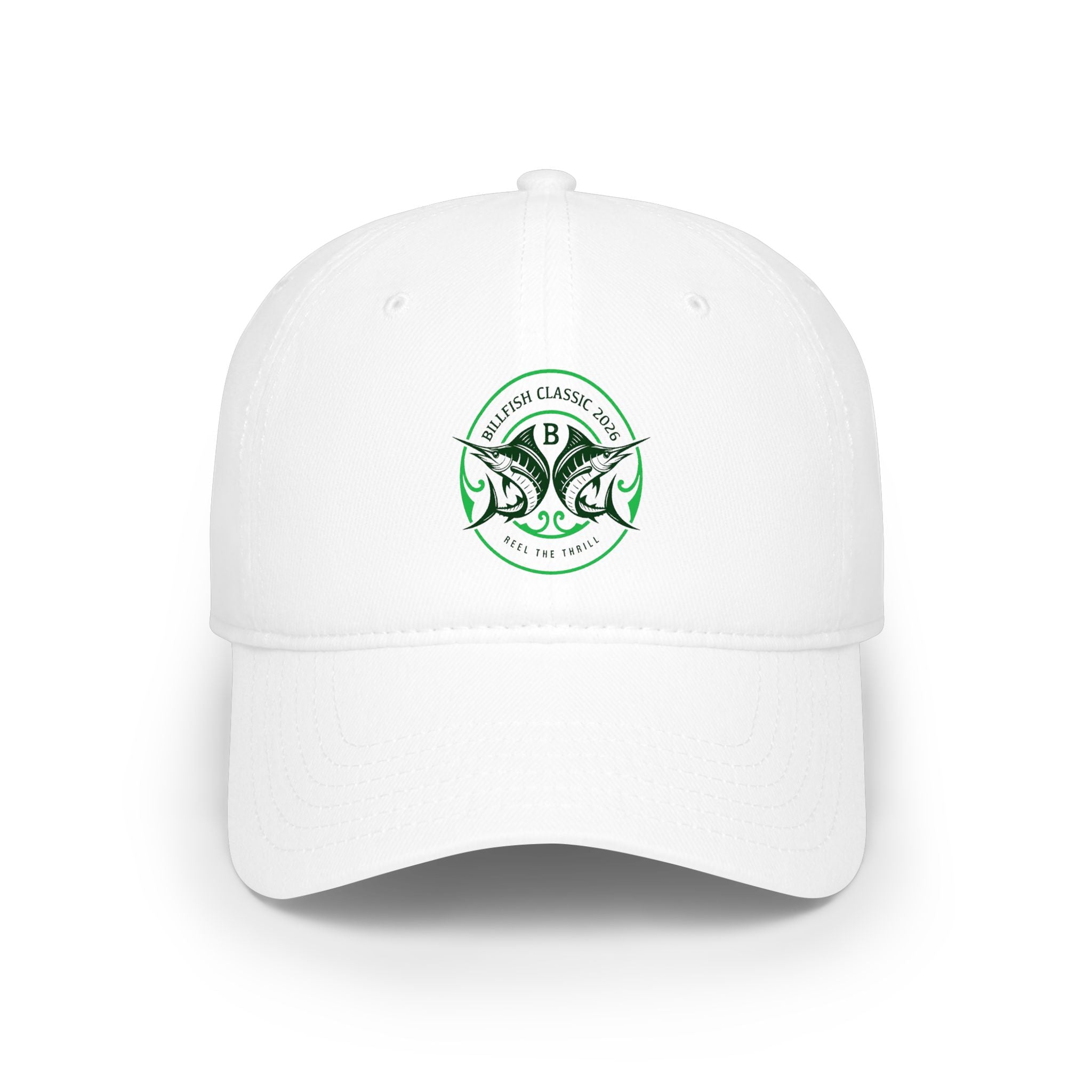 Billfish Classic Green Logo Low Profile Baseball Cap – Vintage Bass Fishing Emblem Hat