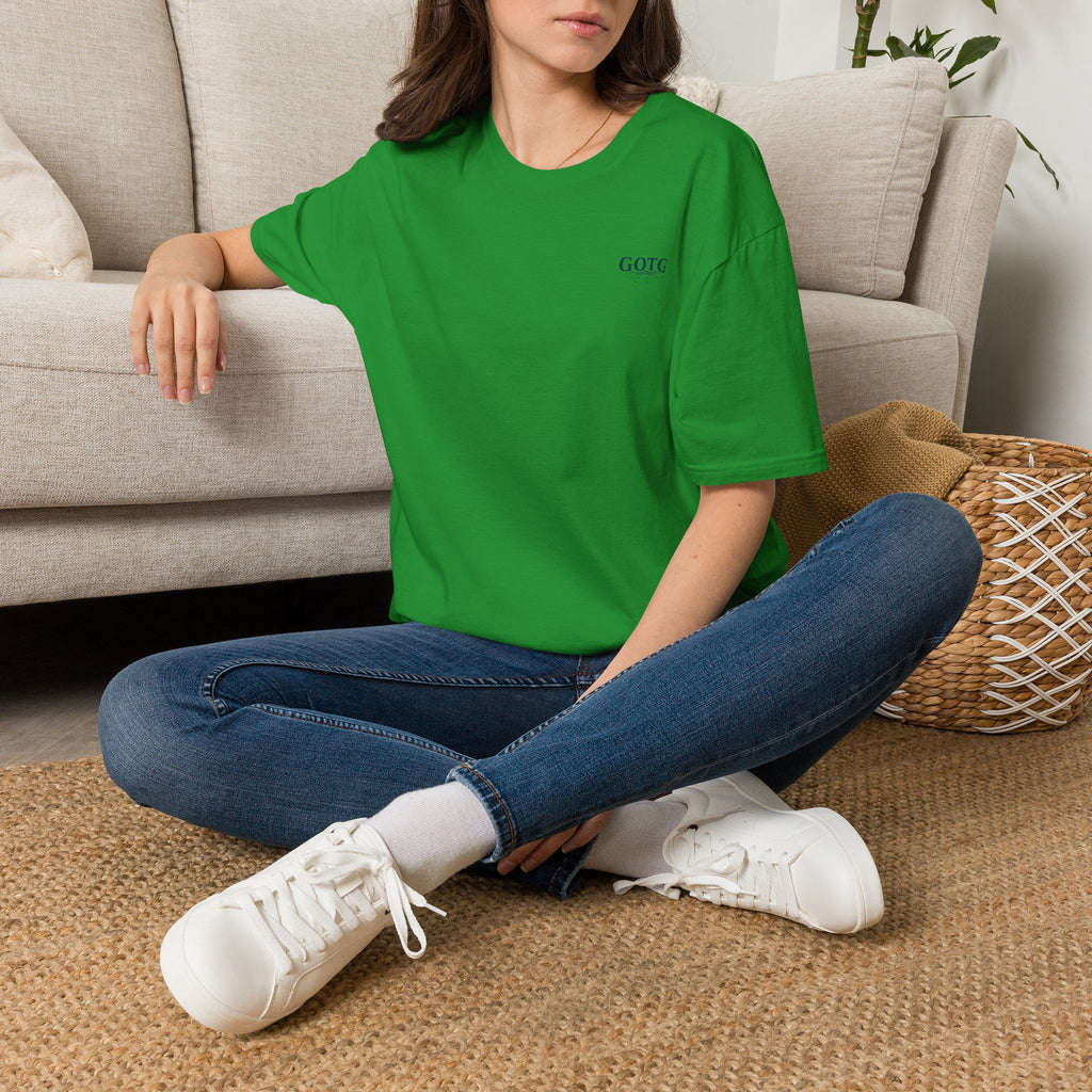 Sunset Crane Logo T‑Shirt — Casual Chest Print Graphic Tee