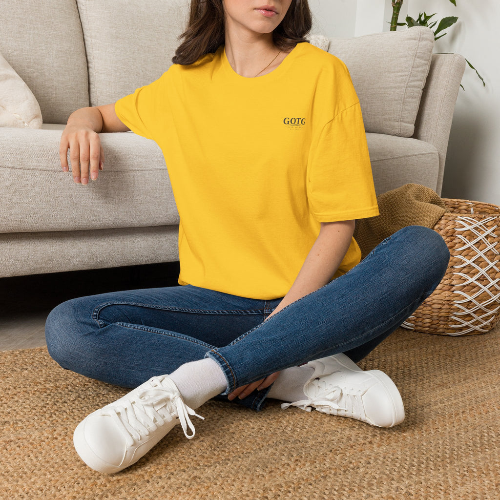 Sunset Crane Logo T‑Shirt — Casual Chest Print Graphic Tee