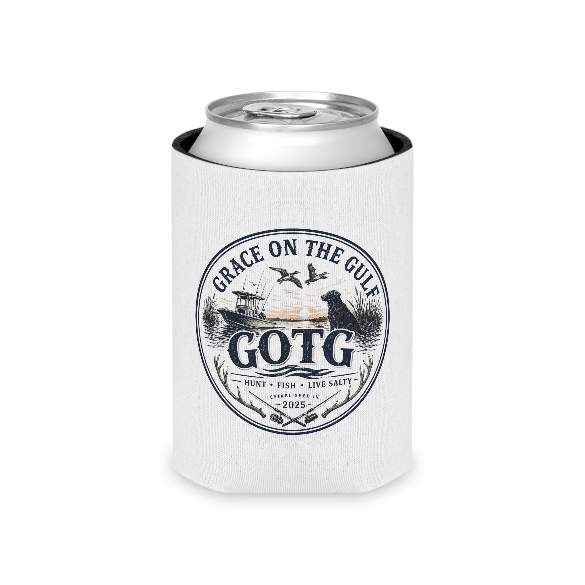 Can Cooler — "Grace on the Gulf" GOTG Fishing & Boating Beverage Koozie